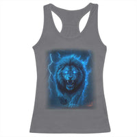 Vintage Classic Blue Lion Bootleg Graphic Racerback Tank Top - Wonder Print Shop