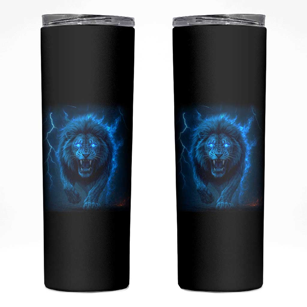 Vintage Classic Blue Lion Bootleg Graphic Skinny Tumbler - Wonder Print Shop
