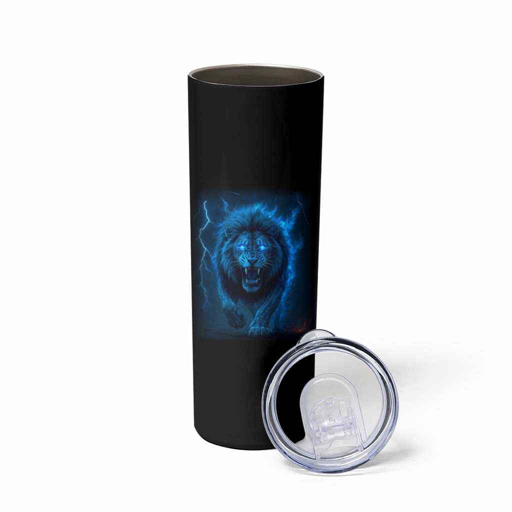Vintage Classic Blue Lion Bootleg Graphic Skinny Tumbler - Wonder Print Shop