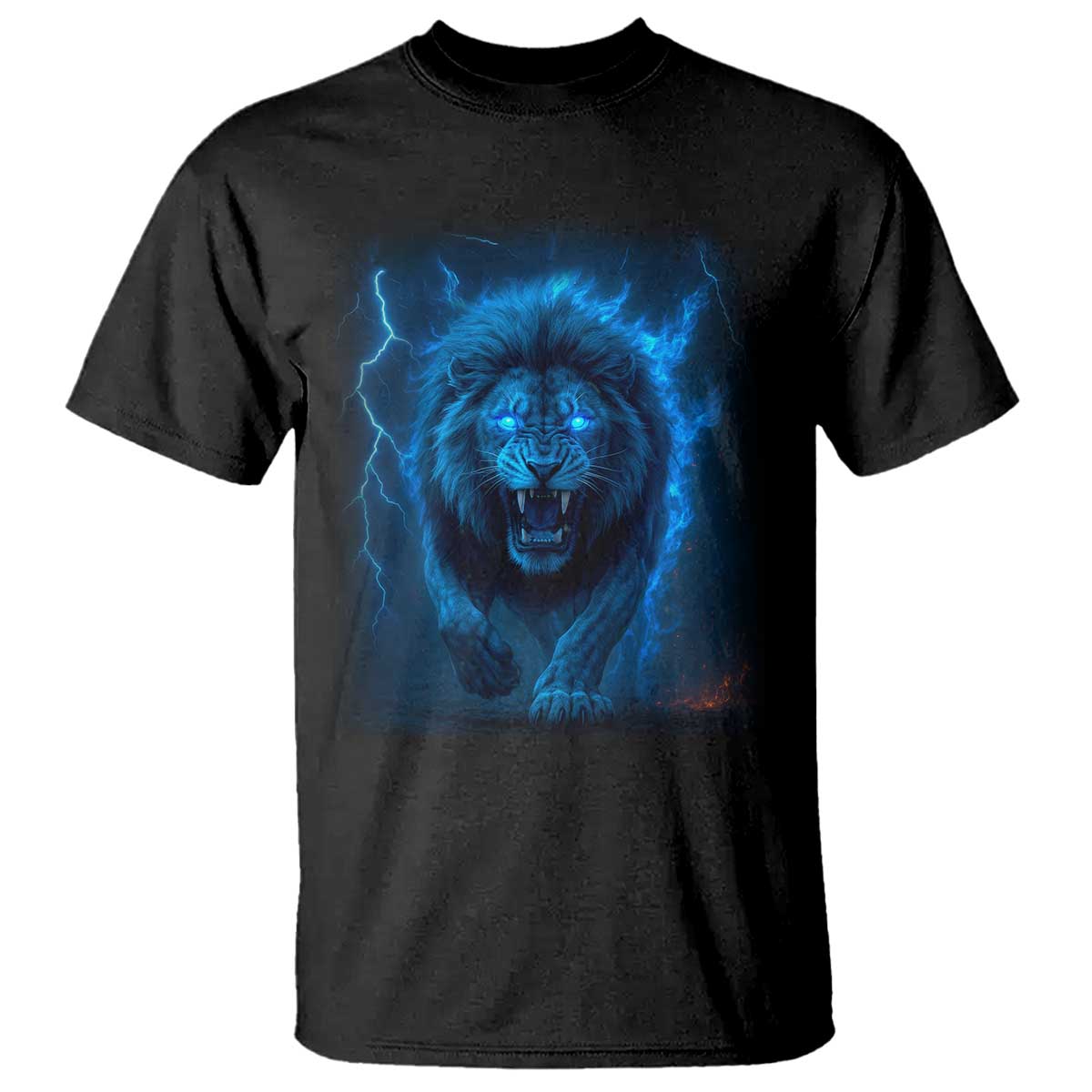 Vintage Classic Blue Lion Bootleg Graphic T Shirt - Wonder Print Shop