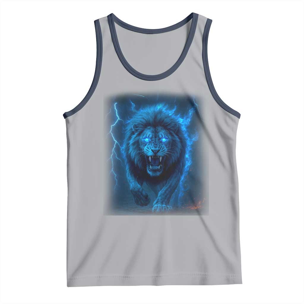 Vintage Classic Blue Lion Bootleg Graphic Tank Top - Wonder Print Shop