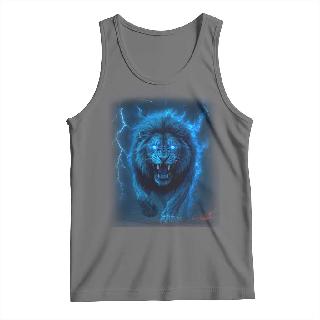 Vintage Classic Blue Lion Bootleg Graphic Tank Top - Wonder Print Shop