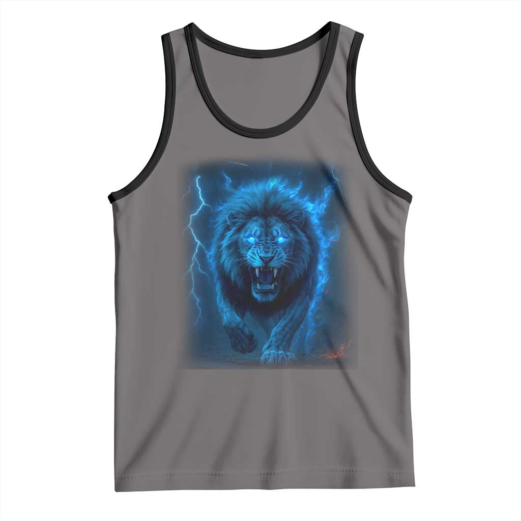 Vintage Classic Blue Lion Bootleg Graphic Tank Top - Wonder Print Shop