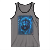 Vintage Classic Blue Lion Bootleg Graphic Tank Top - Wonder Print Shop