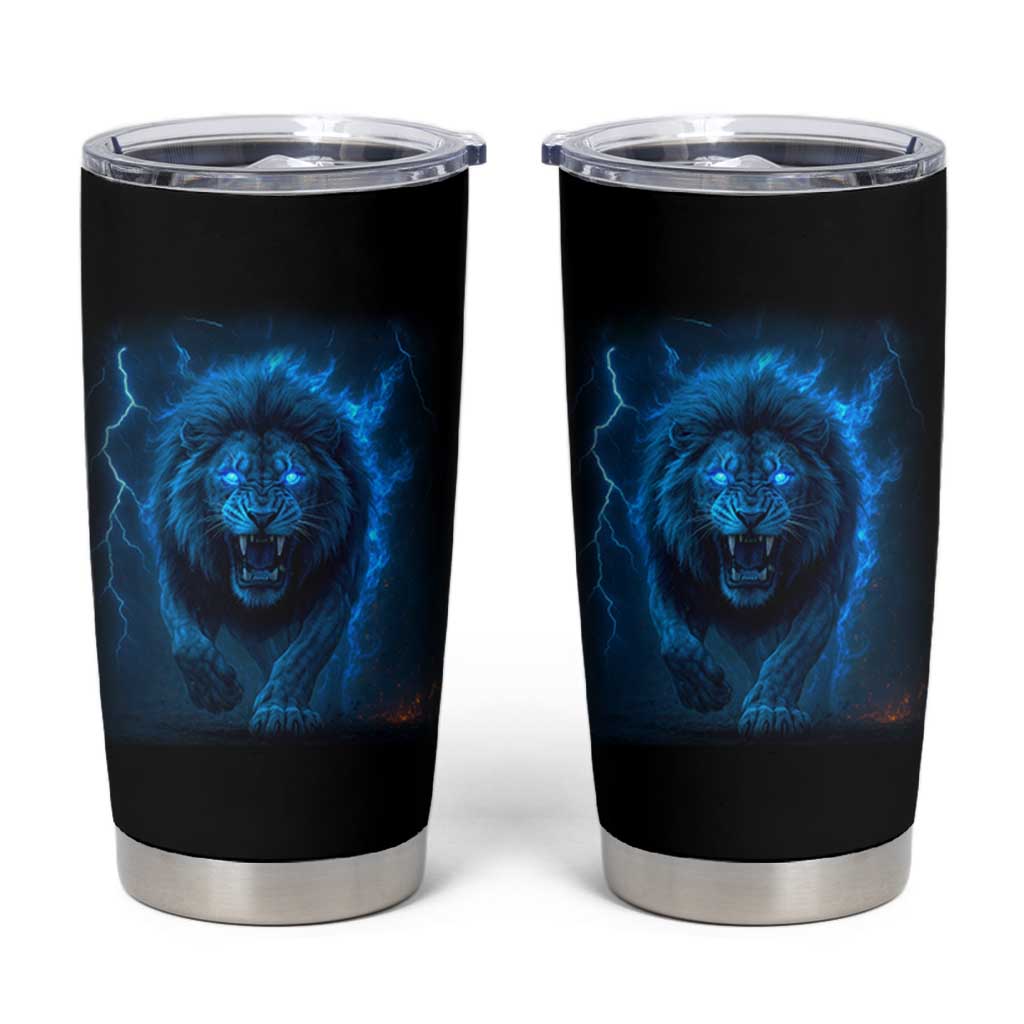 Vintage Classic Blue Lion Bootleg Graphic Tumbler Cup - Wonder Print Shop