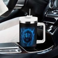 Vintage Classic Blue Lion Bootleg Graphic Tumbler With Handle - Wonder Print Shop