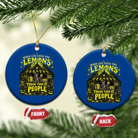 When Life Gives You Lemons Throw Them At People Ceramic Ornament Funny Skeleton Halloween Gothic Lemonade Graphic