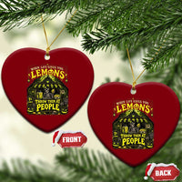 When Life Gives You Lemons Throw Them At People Ceramic Ornament Funny Skeleton Halloween Gothic Lemonade Graphic