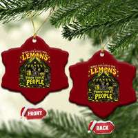 When Life Gives You Lemons Throw Them At People Ceramic Ornament Funny Skeleton Halloween Gothic Lemonade Graphic