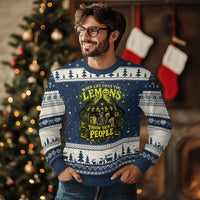 When Life Gives You Lemons Throw Them At People Ugly Christmas Sweater Funny Skeleton Halloween Gothic Lemonade Graphic