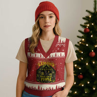 When Life Gives You Lemons Throw Them At People V-Neck Knit Sweater Vest Funny Skeleton Halloween Gothic Lemonade Graphic