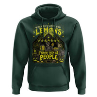 When Life Gives You Lemons Throw Them At People Hoodie Funny Skeleton Halloween Gothic Lemonade Graphic