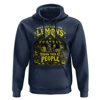 When Life Gives You Lemons Throw Them At People Hoodie Funny Skeleton Halloween Gothic Lemonade Graphic