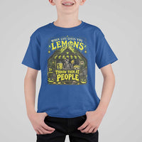 When Life Gives You Lemons Throw Them At People T Shirt For Kid Funny Skeleton Halloween Gothic Lemonade Graphic