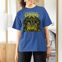 When Life Gives You Lemons Throw Them At People T Shirt For Women Funny Skeleton Halloween Gothic Lemonade Graphic