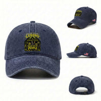 When Life Gives You Lemons Throw Them At People Washed Cotton Baseball Cap Funny Skeleton Halloween Gothic Lemonade Graphic