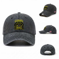 When Life Gives You Lemons Throw Them At People Washed Cotton Baseball Cap Funny Skeleton Halloween Gothic Lemonade Graphic