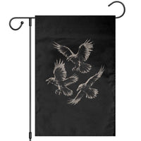 Flying Raven Crow Garden Flag Vintage Dark Academia Gothic Black Bird Graphic