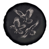 Flying Raven Crow Spare Tire Cover Vintage Dark Academia Gothic Black Bird Graphic