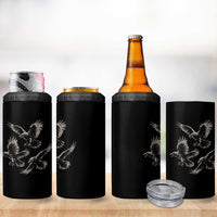 Flying Raven Crow 4 in 1 Can Cooler Tumbler Vintage Dark Academia Gothic Black Bird Graphic