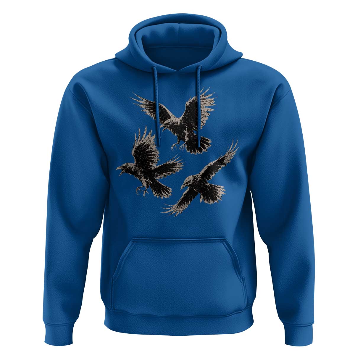 Flying Raven Crow Hoodie Vintage Dark Academia Gothic Black Bird Graphic