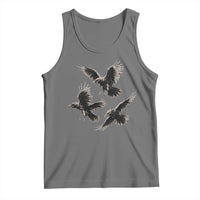 Flying Raven Crow Tank Top Vintage Dark Academia Gothic Black Bird Graphic