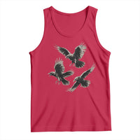 Flying Raven Crow Tank Top Vintage Dark Academia Gothic Black Bird Graphic