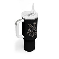 Flying Raven Crow Tumbler With Handle Vintage Dark Academia Gothic Black Bird Graphic