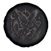 Flying Raven Crow Spare Tire Cover Black Bird Gothic Occult Cyber Y2K Dark Academia Ravens Graphic