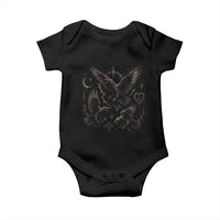 Flying Raven Crow Baby Onesie Black Bird Gothic Occult Cyber Y2K Dark Academia Ravens Graphic