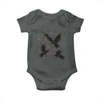 Flying Raven Crow Baby Onesie Black Bird Gothic Occult Cyber Y2K Dark Academia Ravens Graphic