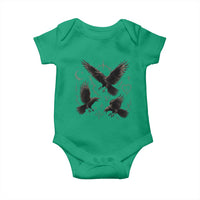 Flying Raven Crow Baby Onesie Black Bird Gothic Occult Cyber Y2K Dark Academia Ravens Graphic