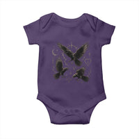Flying Raven Crow Baby Onesie Black Bird Gothic Occult Cyber Y2K Dark Academia Ravens Graphic