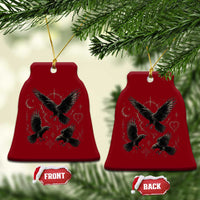 Flying Raven Crow Ceramic Ornament Black Bird Gothic Occult Cyber Y2K Dark Academia Ravens Graphic