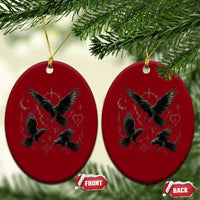 Flying Raven Crow Ceramic Ornament Black Bird Gothic Occult Cyber Y2K Dark Academia Ravens Graphic