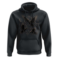 Flying Raven Crow Hoodie Black Bird Gothic Occult Cyber Y2K Dark Academia Ravens Graphic