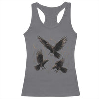 Flying Raven Crow Racerback Tank Top Black Bird Gothic Occult Cyber Y2K Dark Academia Ravens Graphic
