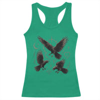 Flying Raven Crow Racerback Tank Top Black Bird Gothic Occult Cyber Y2K Dark Academia Ravens Graphic