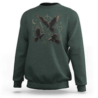 Flying Raven Crow Sweatshirt Black Bird Gothic Occult Cyber Y2K Dark Academia Ravens Graphic