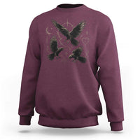 Flying Raven Crow Sweatshirt Black Bird Gothic Occult Cyber Y2K Dark Academia Ravens Graphic