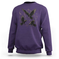 Flying Raven Crow Sweatshirt Black Bird Gothic Occult Cyber Y2K Dark Academia Ravens Graphic
