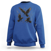 Flying Raven Crow Sweatshirt Black Bird Gothic Occult Cyber Y2K Dark Academia Ravens Graphic