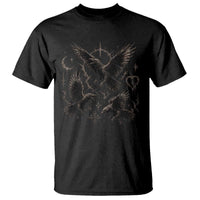 Flying Raven Crow T Shirt Black Bird Gothic Occult Cyber Y2K Dark Academia Ravens Graphic