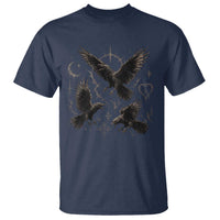 Flying Raven Crow T Shirt Black Bird Gothic Occult Cyber Y2K Dark Academia Ravens Graphic