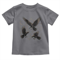 Flying Raven Crow Toddler T Shirt Black Bird Gothic Occult Cyber Y2K Dark Academia Ravens Graphic