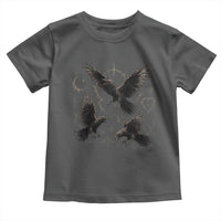 Flying Raven Crow Toddler T Shirt Black Bird Gothic Occult Cyber Y2K Dark Academia Ravens Graphic