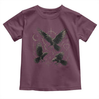 Flying Raven Crow Toddler T Shirt Black Bird Gothic Occult Cyber Y2K Dark Academia Ravens Graphic