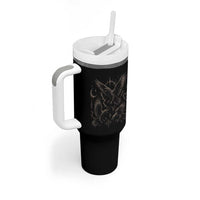 Flying Raven Crow Tumbler With Handle Black Bird Gothic Occult Cyber Y2K Dark Academia Ravens Graphic