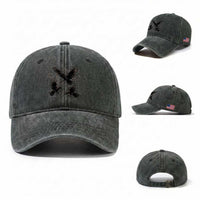 Flying Raven Crow Washed Cotton Baseball Cap Black Bird Gothic Occult Cyber Y2K Dark Academia Ravens Graphic