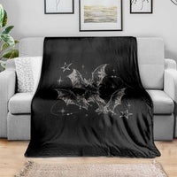 Three Bats Y2k Throw Blanket Vintage 90s Style Bat Gothic Occult Halloween Bat Graphic